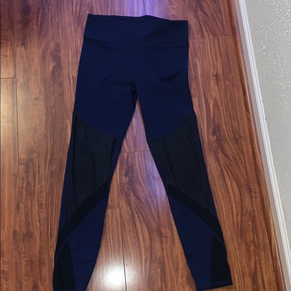 Fabletics leggings navy with black mesh size S